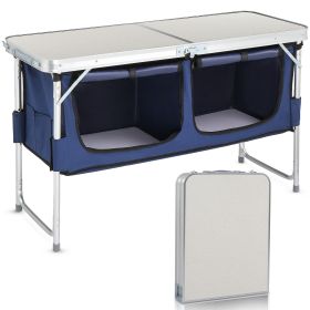 4ft Outdoor Folding Table (Color: White)